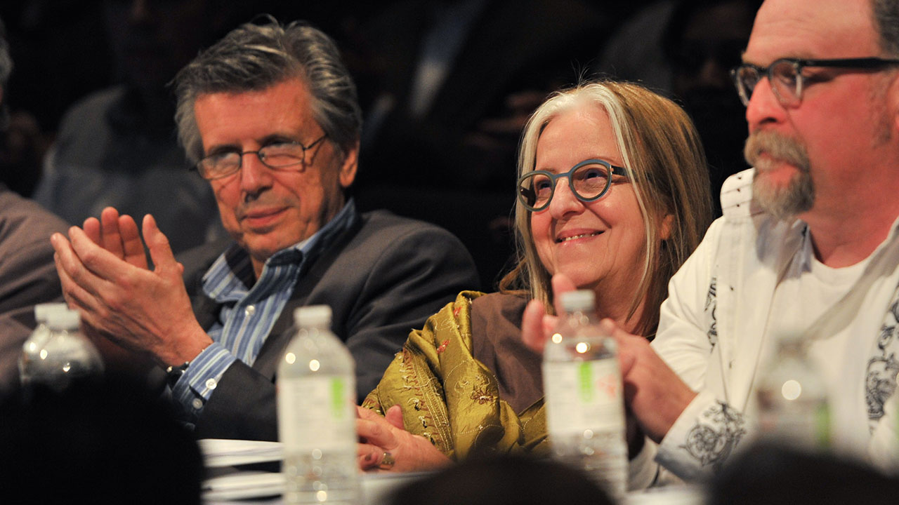 National Finals judges (l. to r.) Herménégilde Chiasson, Andrée Lacelle, and Kevin Connolly.